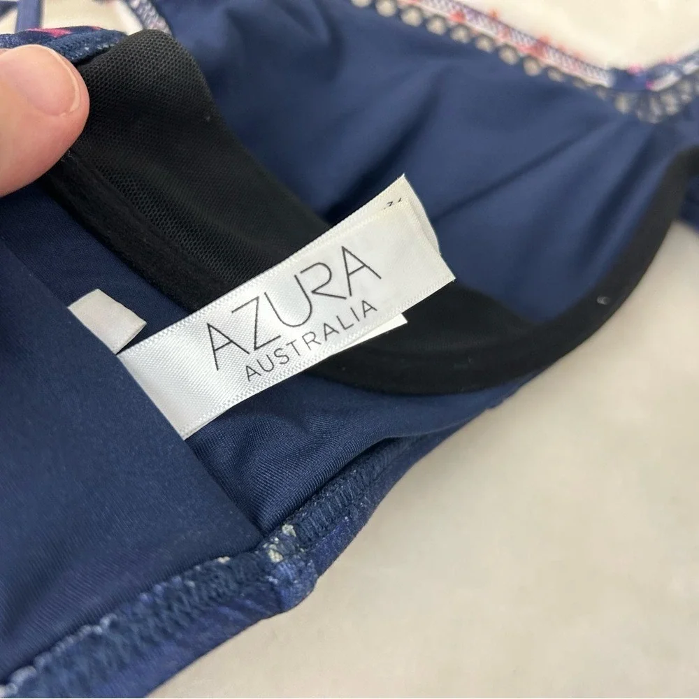Azura Australia Dark‎ Blue Floral Swim Bra Size 8